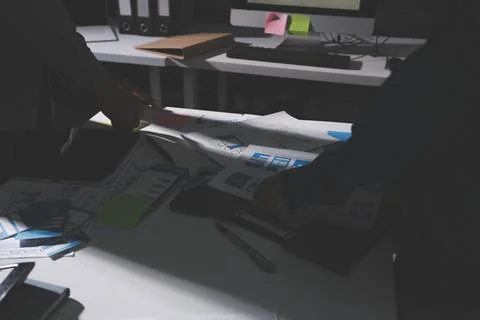 Team of Program Developer Collaborating on UXUI Design Planning in a Modern.. Stock Photos