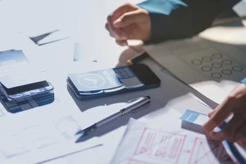 Team of Program Developer Collaborating on UXUI Design Planning in a Modern.. Stock Photos