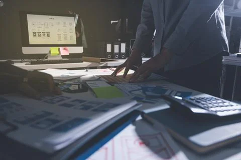 Team of Program Developer Collaborating on UXUI Design Planning in a Modern.. Stock Photos