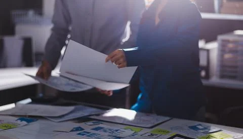 Team of Program Developer Collaborating on UXUI Design Planning in a Modern.. Stock Photos