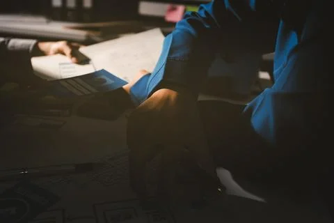 Team of Program Developer Collaborating on UXUI Design Planning in a Modern.. Foto stock