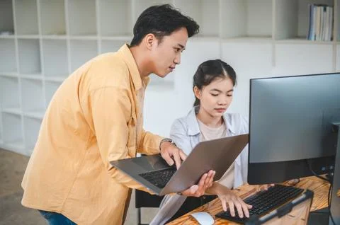 Team programmer focuses on software development, site design, and the advan.. Foto stock