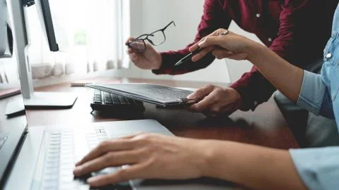 Team of Programmer working to find solution to problem and coding technologie 스톡 사진