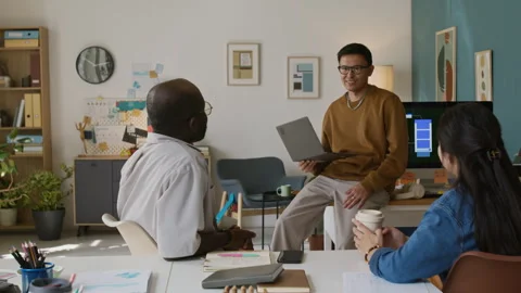 Team of Programmers Chatting Stock Footage 317340787