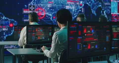 Team of programmers using computers Video stock 148241450