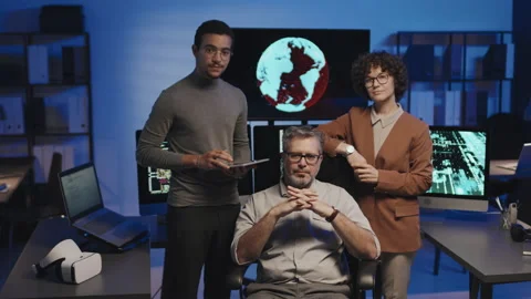 Team of Programmers Working in Cybersecurity Office Stock Footage 232020312