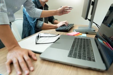 Team of programmers working together development Website design and coding te 写真素材