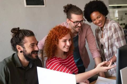 Team of programmers writing digital code in the metaverse and working together Stock Photos