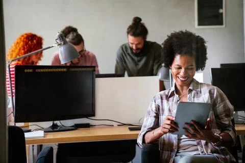 Team of programmers writing digital code in the metaverse and working together Stock Photos