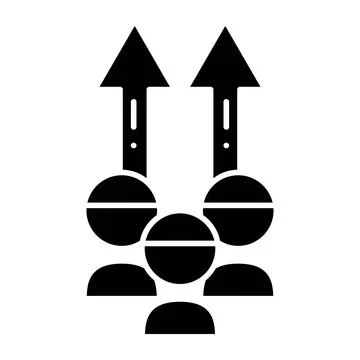 Team Progress Glyph Icon Stock Illustration