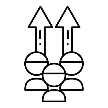 Team Progress Line Icon Stock Illustration