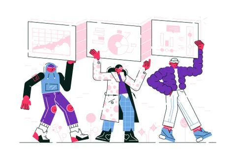 Team project work Stock Illustration