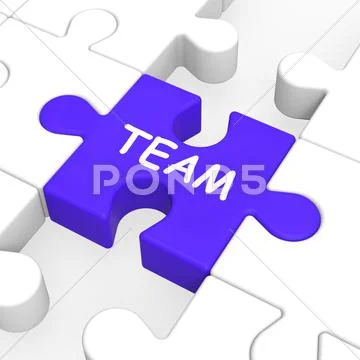 Team puzzle showing partnership teamwork community and unity Stock Illustration