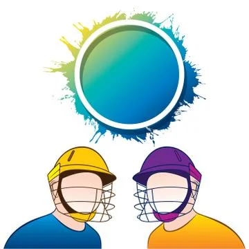 Team ready for cricket battle Illustrazione stock