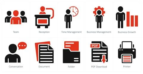 Team, reception, time management Stock Illustration