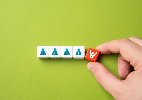 Team reduction. Cost optimization, dismissal of employees, distribution of .. Stock Photos