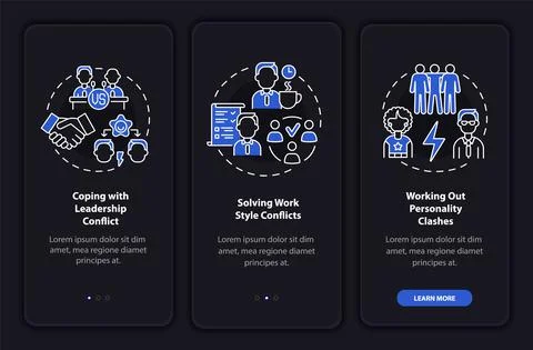 Team relations onboarding mobile app page screen Stock Illustration