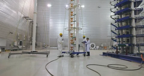 Team of research scientists work on a new generation equipment. Group of Stock Footage 119034291