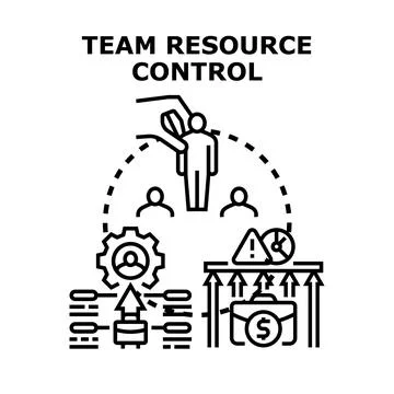 Team resource control management and optimization process Stock Illustration
