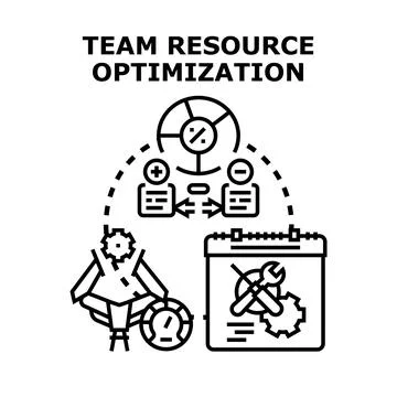 Team resource optimization planning and allocation concept Stock Illustration