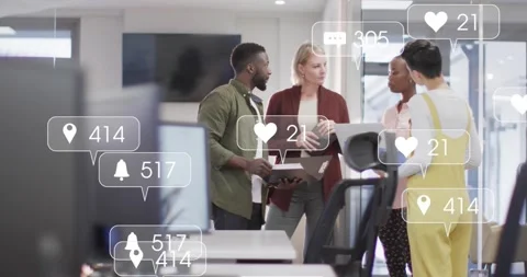 Team reviewing folder and tablet on treadmill desk while campaign metrics Stock Footage 318046431