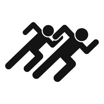 Team run effort icon simple vector. Business work 스톡 일러스트