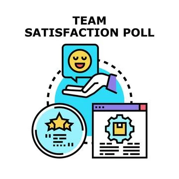 Team satisfaction poll for employee feedback and development Stock Illustration