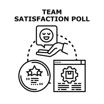 Team satisfaction poll for employee feedback and development Stock Illustration