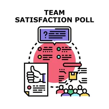 Team satisfaction poll evaluating employee feedback and survey Stock Illustration