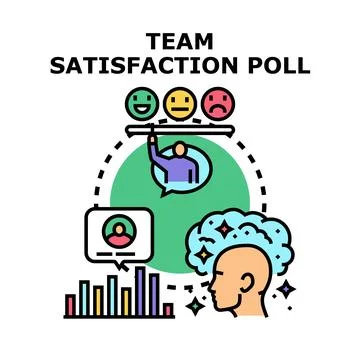 Team satisfaction poll evaluating employee feedback Stock Illustration