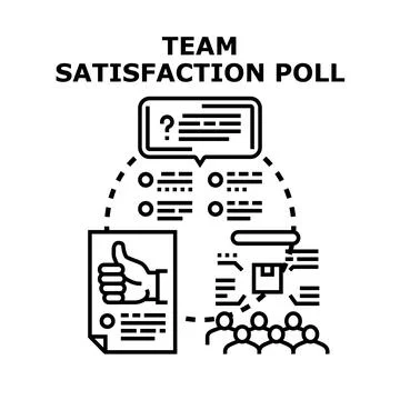 Team satisfaction poll evaluating employee feedback and survey Stock Illustration