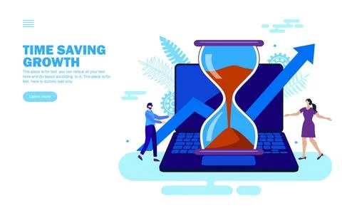 Team saving time and making growth Stock Illustration
