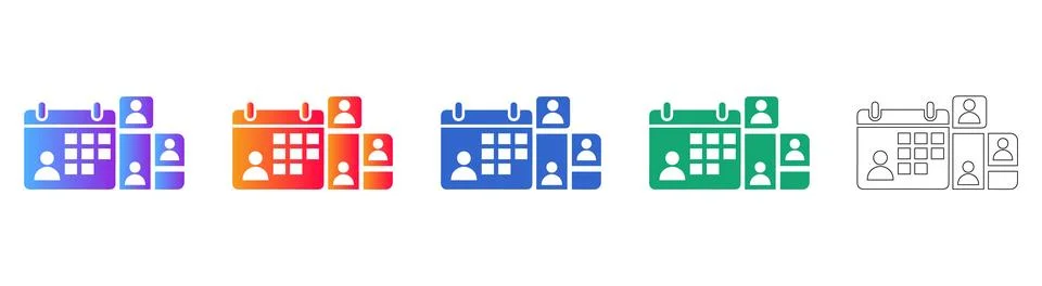 Team Scheduling and Resource Management Icons Ilustración de archivo
