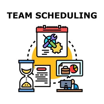 Team scheduling planning and workforce management concept Stock-Illustration