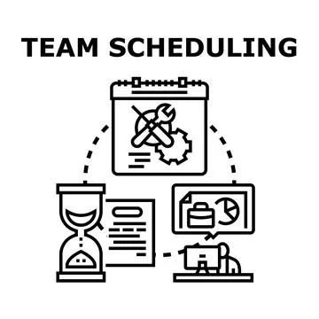 Team scheduling planning and workforce management concept Stock Illustration