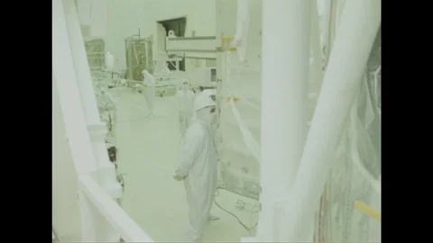 Team of scientists manufacture Hubble Space Telescope - 1988 Stock Footage 104333645