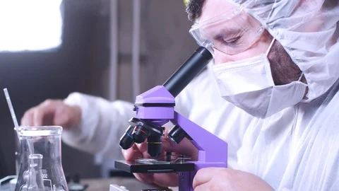 Team of scientists working in laboratory. Bio research. DNA science researcher. Stock-Footage 122762209