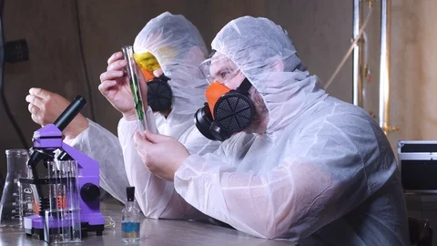 Team of scientists working in laboratory. Science farming. Lab agriculture. 스톡 동영상 122762768