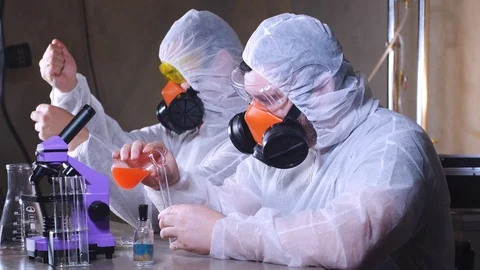 Team of scientists working in laboratory. Science farming. Lab agriculture. Stock-Footage 122762879