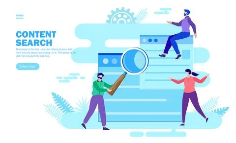 Team searching for content Stock Illustration