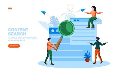 Team searching for content vector illustration concept Stock Illustration
