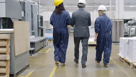 Team of senior engineer and two diverse female workers Video stock 147501149