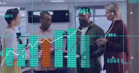 Team sharing reports and opening laptop, presenter explaining business data Stock Footage 332281387