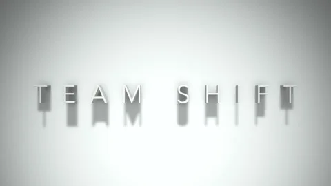 Team shift 3D title animation with shadows on a white background Stock Footage 297467098