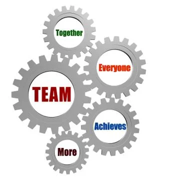 Team in silver grey gearwheels Stock Illustration