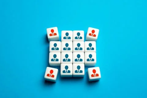 Team size decrease. Dismissal of a part of personnel. Crisis and downsizing.. 库存照片