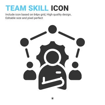 Team skill icon vector with glyph style isolated on white background イラスト素材