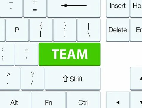 Team soft green keyboard button Stock Illustration