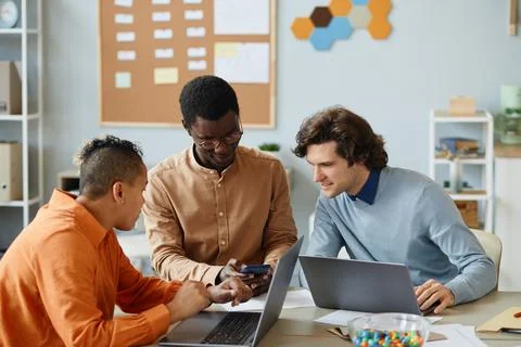 Team Of Software Developers in Office 스톡 사진