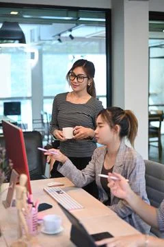 Team of software developers working together for developing website design and 스톡 사진